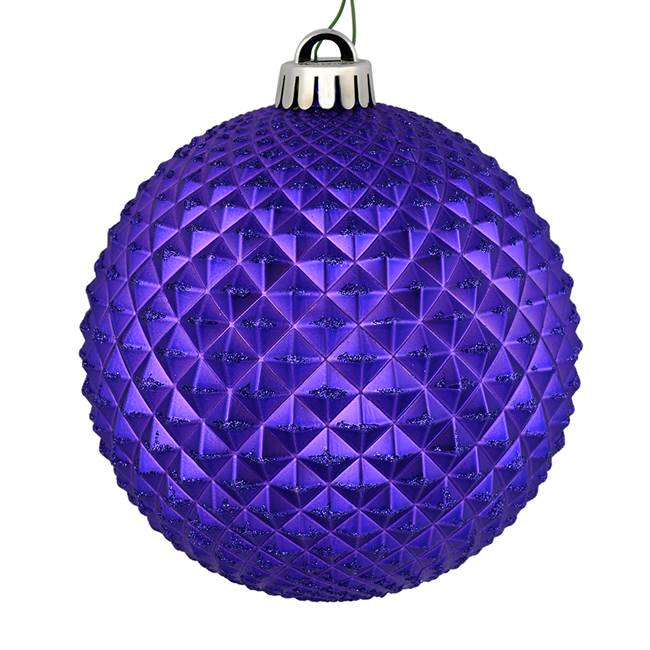 6" Purple Durian Glitter Ball Drill 4/Bg