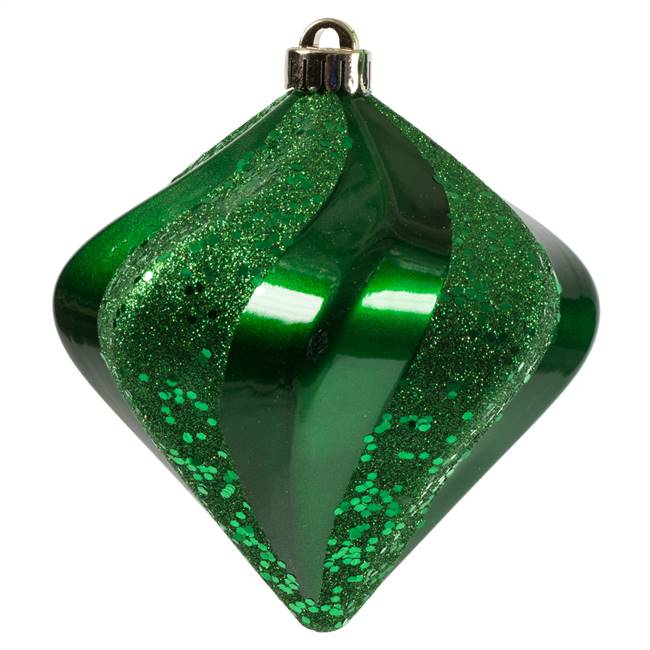 6" Green Candy Swirl Diamond UV 3/Bg