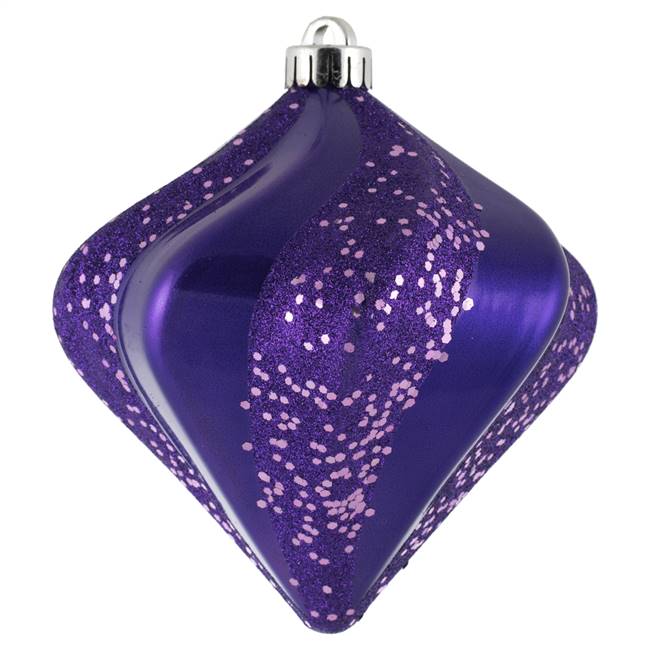 6" Purple Candy Swirl Diamond UV 3/Bg
