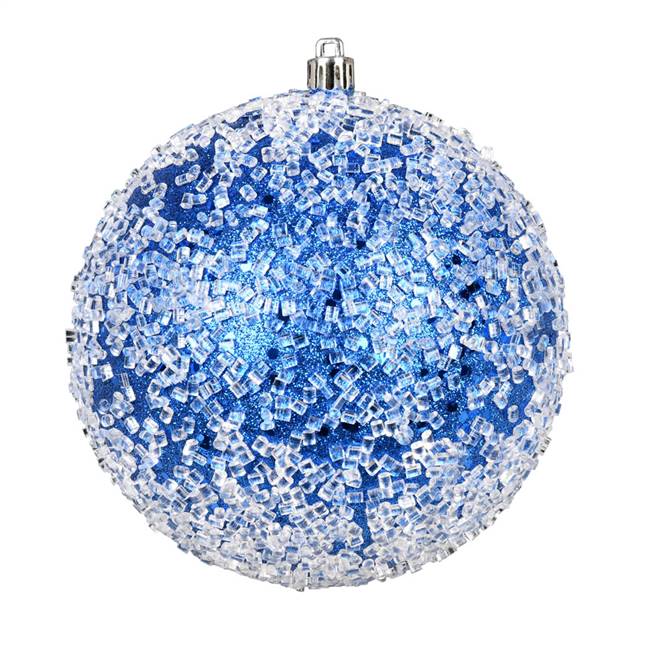 4" Blue Glitter Hail Ball 6/Bag