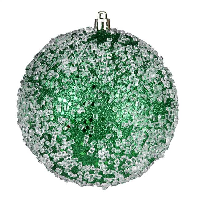 4" Green Glitter Hail Ball 6/Bag