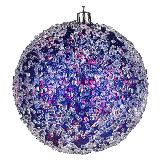 4" Cobalt Blue Glitter Hail Ball 6/Bag