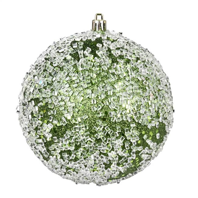 4" Moss Green Glitter Hail Ball 6/Bag