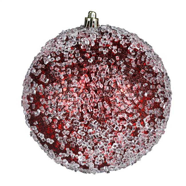 4" Burgundy Glitter Hail Ball 6/Bag