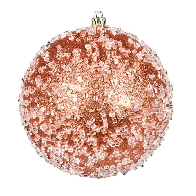 4" Coral Glitter Hail Ball 6/Bag