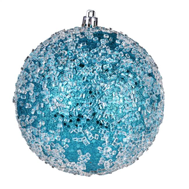 4.75" Turquoise Glitter Hail Ball 4/Bag