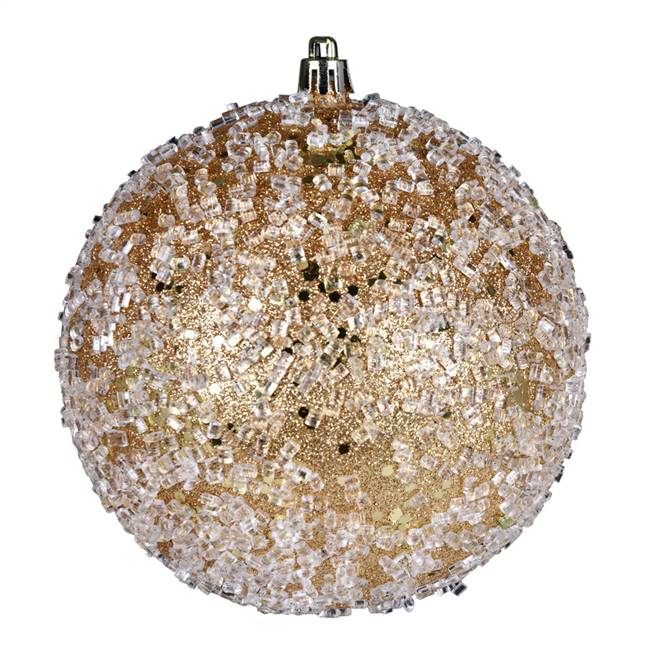 4.75" Copper/Gold Glitter Hail Ball 4/Bg