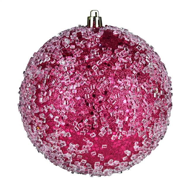 4.75" Fuchsia Glitter Hail Ball 4/Bag