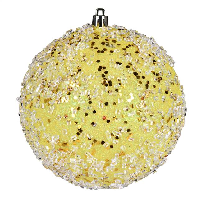 4.75" Yellow Glitter Hail Ball 4/Bag