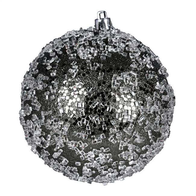 6" Wrought Iron Glitter Hail Ball 4/Bag