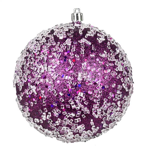 6" Plum Glitter Hail Ball 4/Bag