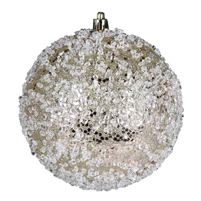 6" Champagne Glitter Hail Ball 4/Bag