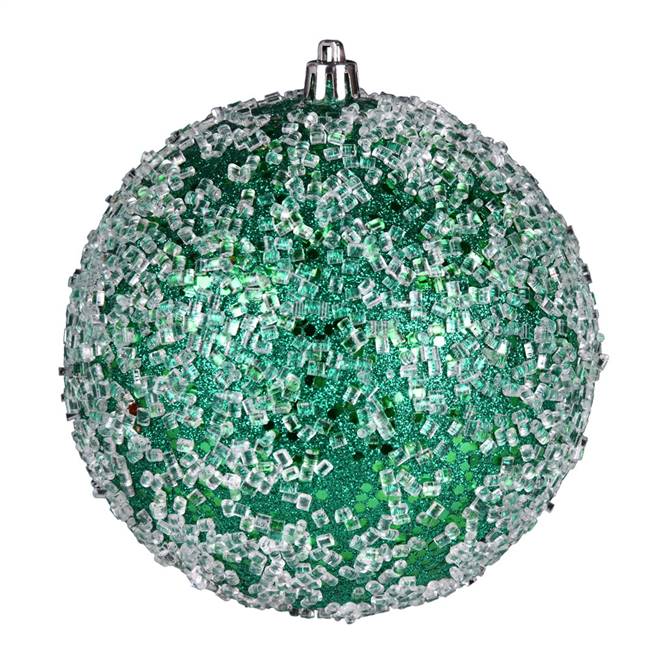 6" Seafoam Green Glitter Hail Ball 4/Bag