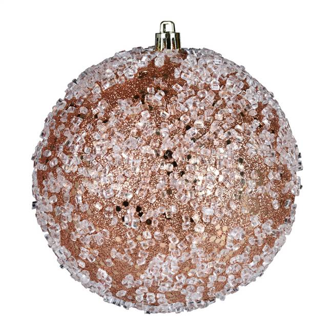 6" Rose Gold Glitter Hail Ball 4/Bag