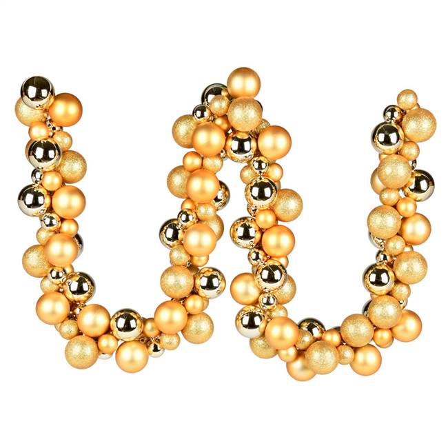 6' Gold Asst Orn Ball Garland