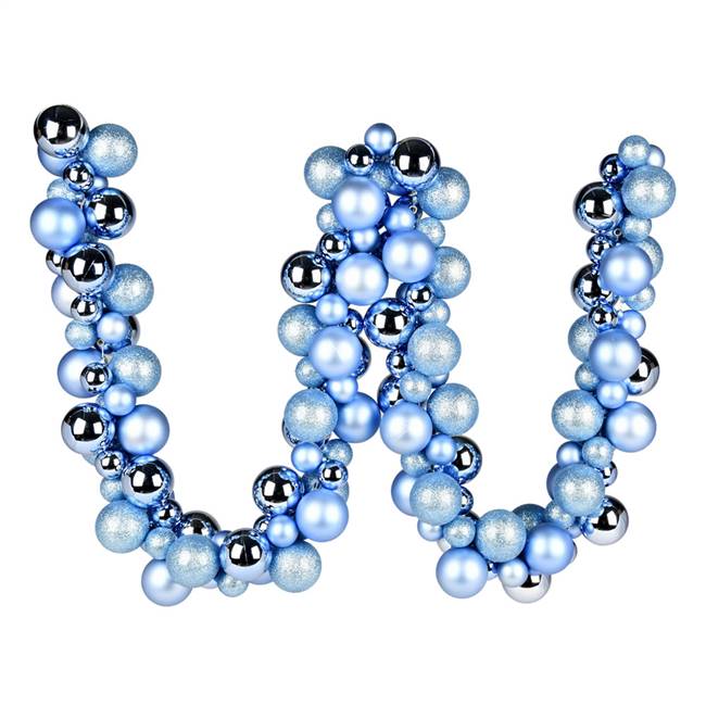 6' Periwinkle Asst Orn Ball Garland