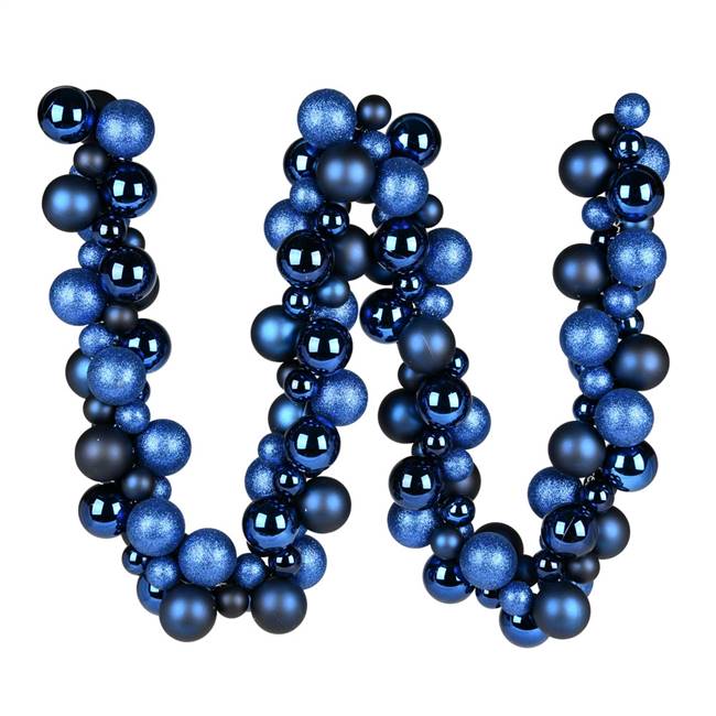 6' Midnight Blue Asst Orn Ball Garland