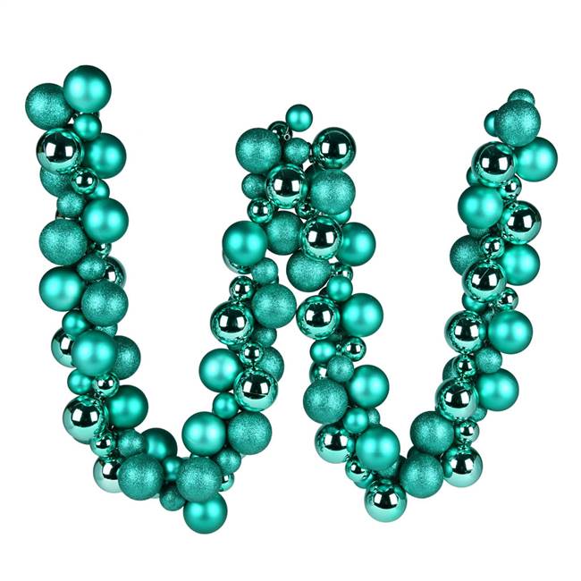 6' Teal Asst Orn Ball Garland