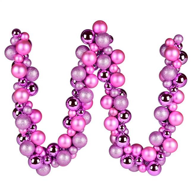 6' Orchid Asst Orn Ball Garland