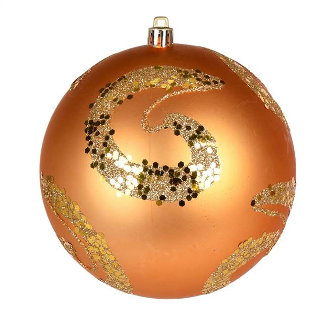 6" Copper/Gold Matte Sequin Ball 4/Bag