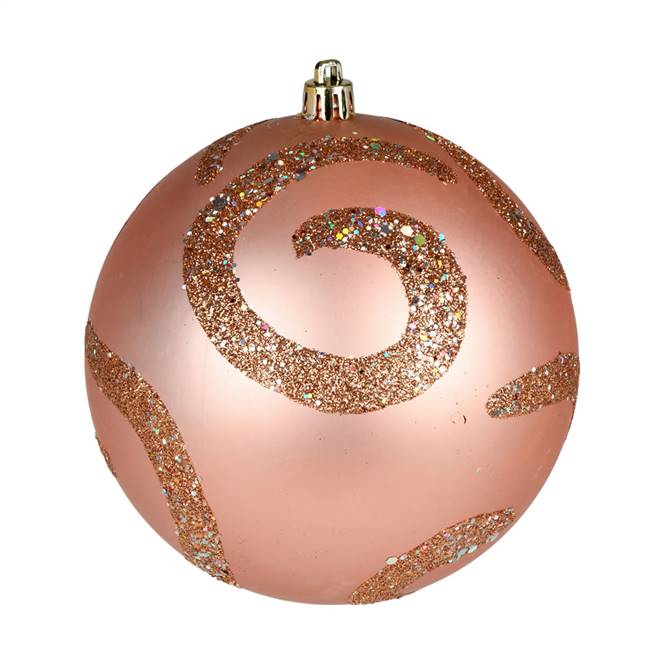 6" Rose Gold Matte Sequin Ball 4/Bag