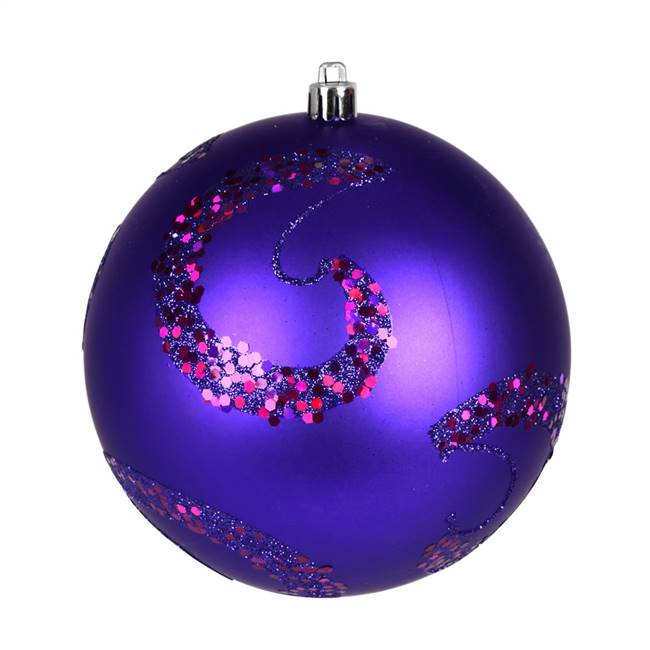 6" Purple Matte Sequin Ball 4/Bag