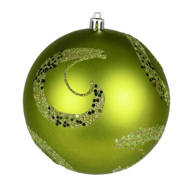 6" Lime Matte Sequin Ball 4/Bag