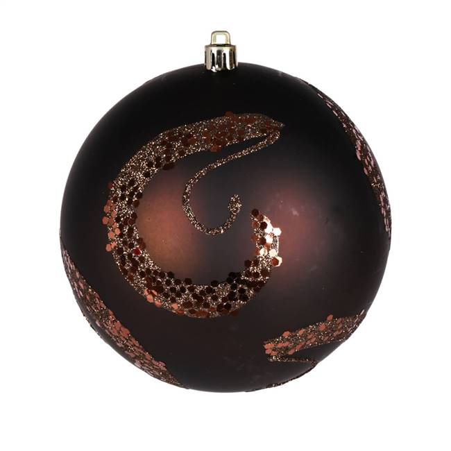 6" Chocolate Matte Sequin Ball 4/Bag