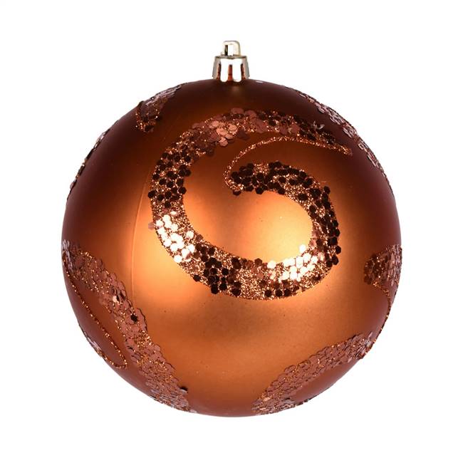 6" Copper Matte Sequin Ball 4/Bag