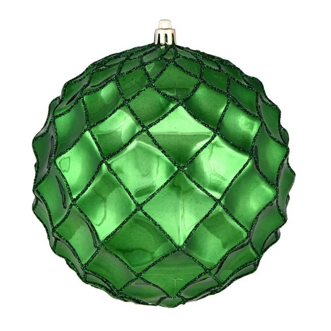 4" Emerald Shiny Form Ball 6/Bag
