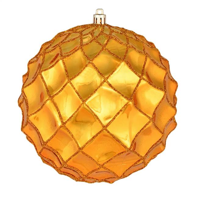 4" Antique Gold Shiny Form Ball 6/Bag