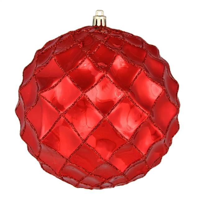 6" Red Shiny Form Ball 4/Bag