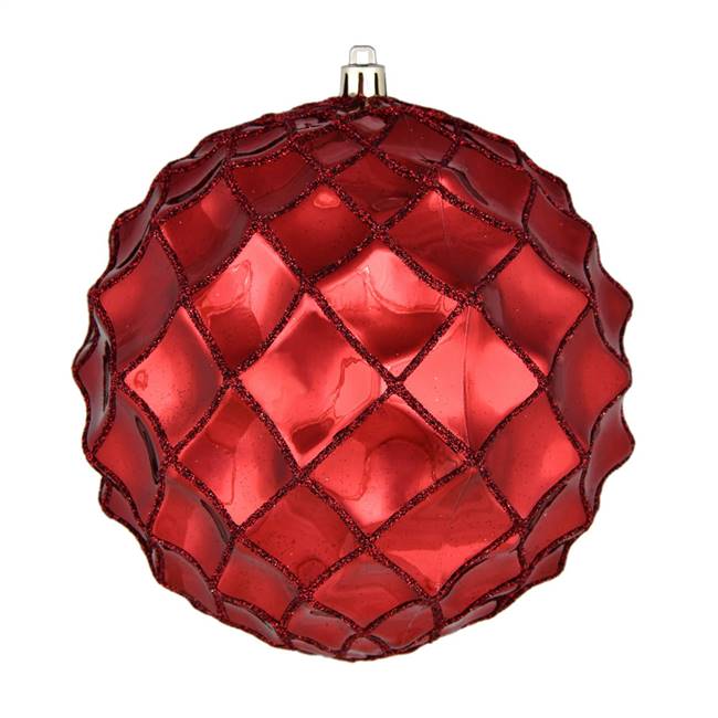 6" Wine Shiny Form Ball 4/Bag