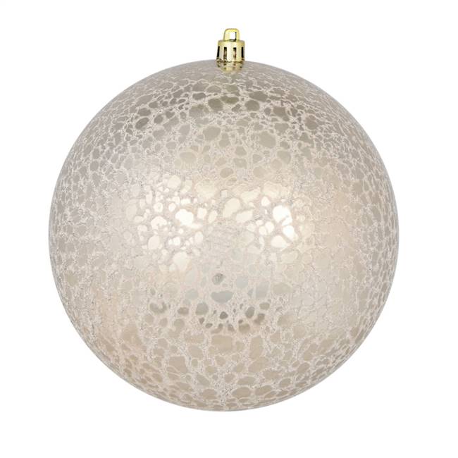 6" Champagne Crackle Ball Ornament 4/Bag