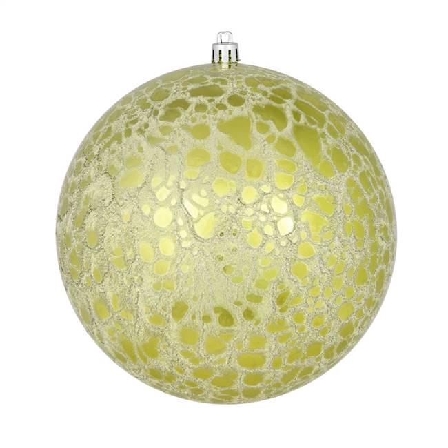 6" Lime Crackle Ball Ornament 4/Bag
