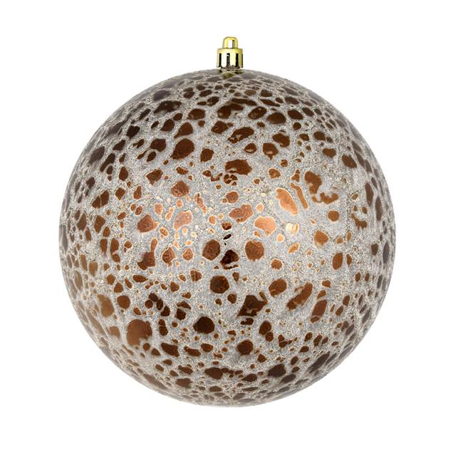 6" Mocha Crackle Ball Ornament 4/Bag