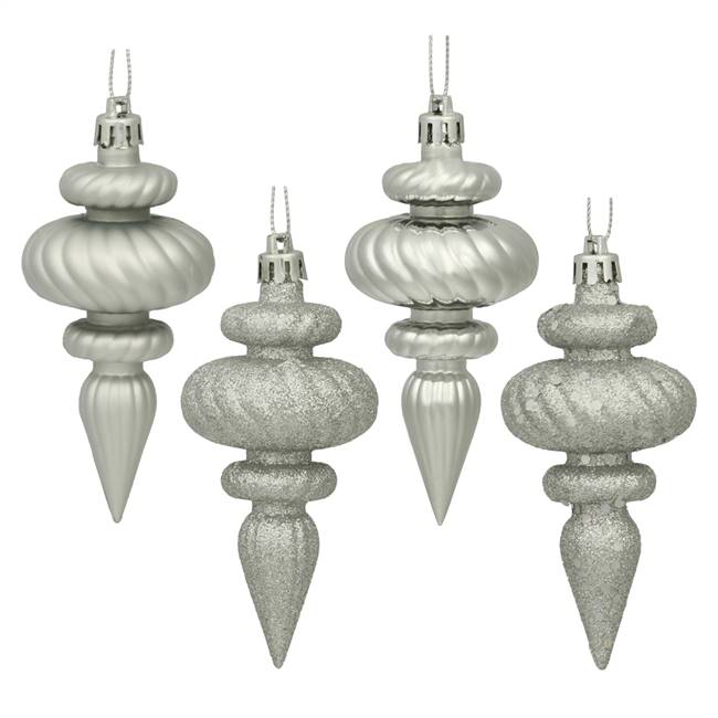 4" Silver Finial 4 Finish Asst 8/Bx