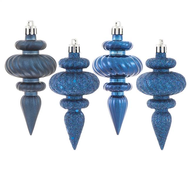 4" Midnt Blue Finial 4 Finish Asst 8/Bx