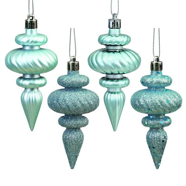 4" Baby Blue Finial 4 Finish Asst 8/Bx