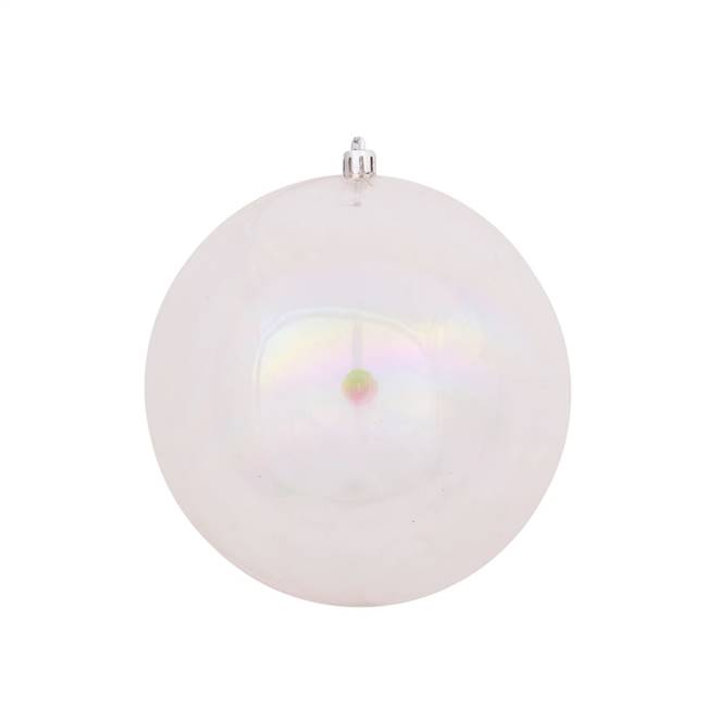 4" Clear Iridescent Ball Drilled 6/Bag