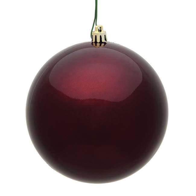 4" Burgundy Candy Ball UV Drilled 6/Bag