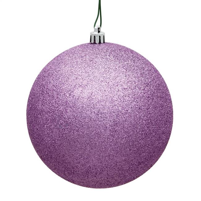 4" Orch Pink Glitter Ball Drilled 6/Bag