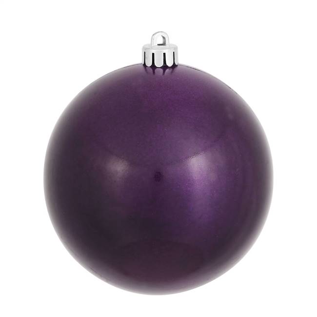 4" Plum Candy Ball UV Drilled 6/Bag