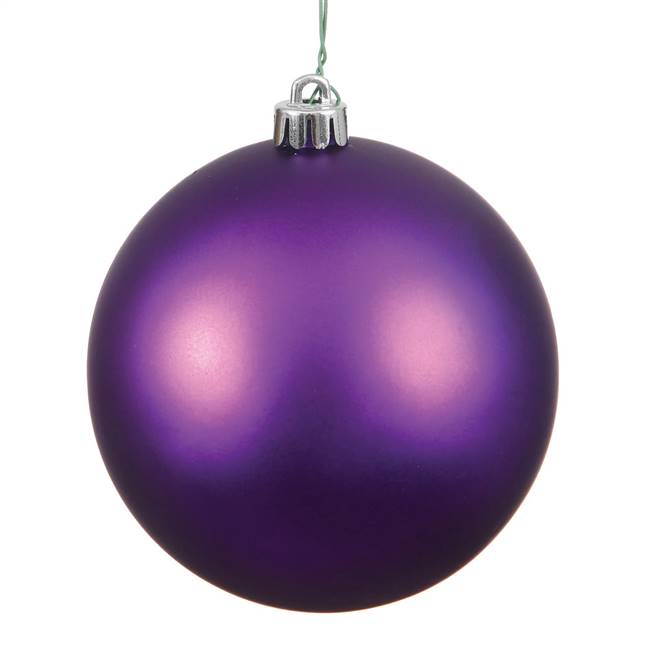 4" Plum Matte Ball UV Drilled 6/Bag