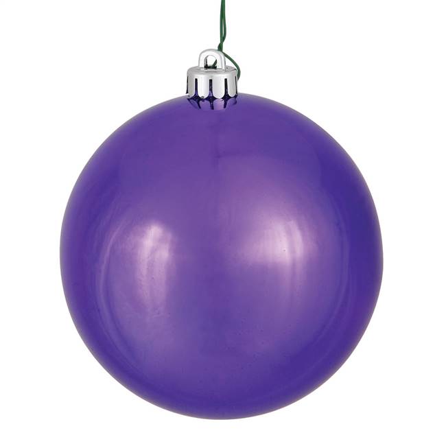 4" Plum Shiny Ball UV Drilled 6/Bag