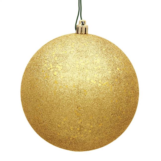 4" Honey Gold Sequin Ball Drilled 6/Bag