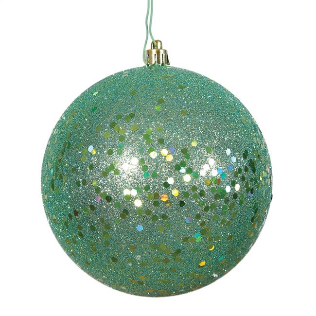 4" Seafoam Sequin Ball Drilled 6/Bag