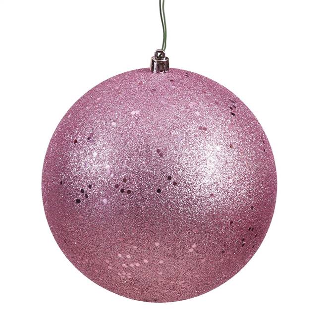 4" Mauve Sequin Ball Drilled 6/Bag