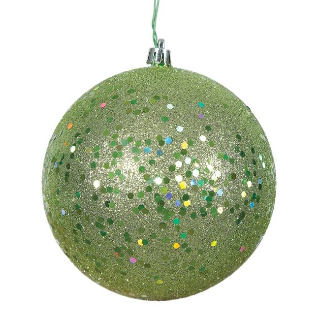 4" Celadon Sequin Ball Drilled 6/Bag