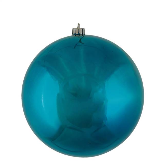 4" Sea Blue Shiny Ball UV Drilled 6/Bag